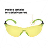 3M S1203SGAF Solus Safety Glasses, 1000 Series, Anti-Fog/Anti-Scratch, Amber Lens, Green/Black Frame, ANSI Z87.1 (7100079181)  - (20Pack) - 5
