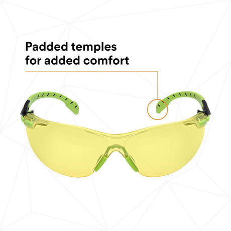3M S1203SGAF Solus Safety Glasses, 1000 Series, Anti-Fog/Anti-Scratch, Amber Lens, Green/Black Frame, ANSI Z87.1 (7100079181)  - (20Pack) - 5