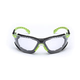 3M S1201SGAF-KT Solus Safety Glasses 1000 Series Scotchgard Anti-Fog, Clear Lens, Green/Black Frame, Removable Foam Gasket and Strap, ANSI Z87 (7100079182)  - (20Pack)