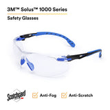 3M S1101SGAF Solus Safety Glasses, 1000 Series, Clear Lens, Blue/Black Frame, ANSI Z87 Impact Rated, Scotchgard Anti-Fog (7100079183)  - (20Pack) - 5