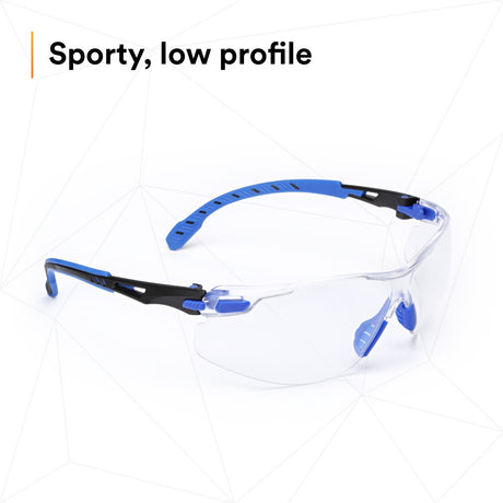 3M S1101SGAF Solus Safety Glasses, 1000 Series, Clear Lens, Blue/Black Frame, ANSI Z87 Impact Rated, Anti-Fog (7100079183) - 6