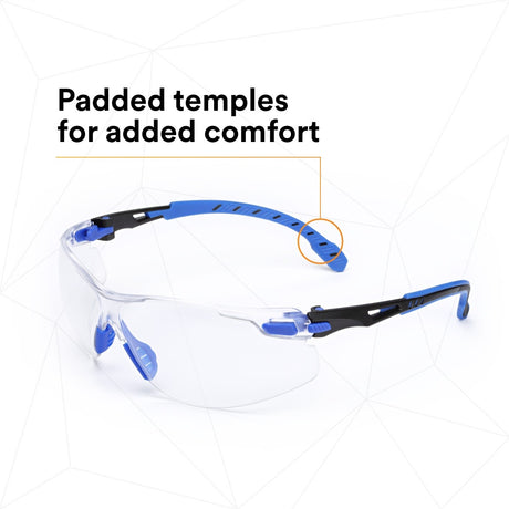 3M S1101SGAF Solus Safety Glasses, 1000 Series, Clear Lens, Blue/Black Frame, ANSI Z87 Impact Rated, Anti-Fog (7100079183) - 7
