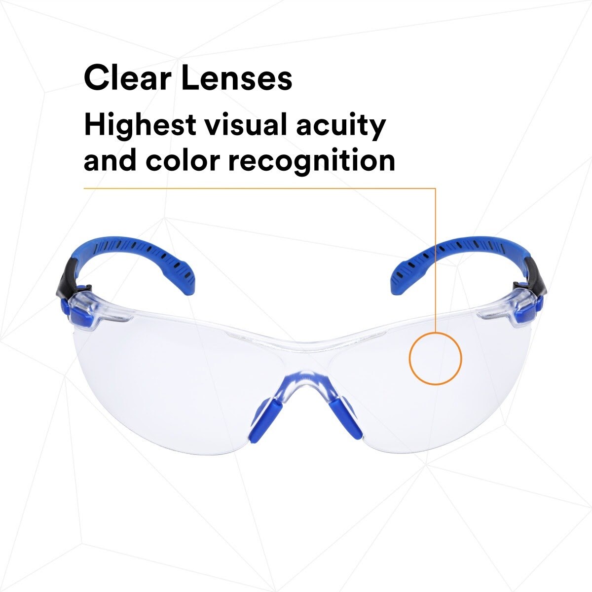 3M S1101SGAF Solus Safety Glasses, 1000 Series, Clear Lens, Blue/Black Frame, ANSI Z87 Impact Rated, Scotchgard Anti-Fog (7100079183)  - (20Pack) - 8