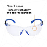 3M S1101SGAF Solus Safety Glasses, 1000 Series, Clear Lens, Blue/Black Frame, ANSI Z87 Impact Rated, Scotchgard Anti-Fog (7100079183)  - (20Pack) - 8