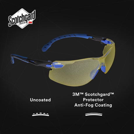 3M S1103SGAF Solus Safety Glasses 1000 Series Anti-Fog Amber Lens Blue/Black Frame ANSI Z87.1 (7100079185)  - (20Pack) - 4