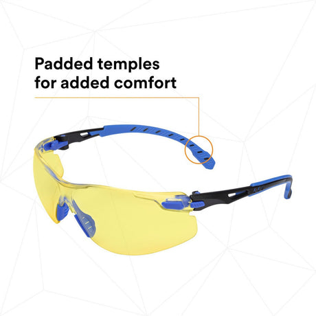 3M S1103SGAF Solus Safety Glasses 1000 Series Anti-Fog Amber Lens Blue/Black Frame ANSI Z87.1 (7100079185)  - (20Pack) - 5