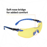 3M S1103SGAF Solus Safety Glasses 1000 Series Anti-Fog Amber Lens Blue/Black Frame ANSI Z87.1 (7100079185)  - (20Pack) - 8