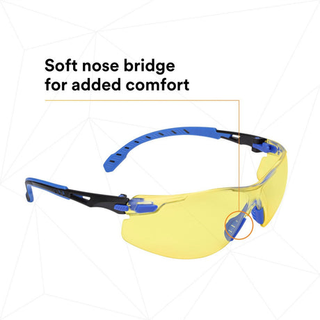3M S1103SGAF Solus Safety Glasses 1000 Series Anti-Fog Amber Lens Blue/Black Frame ANSI Z87.1 (7100079185)  - (20Pack) - 8