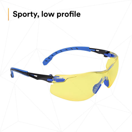 3M S1103SGAF Solus Safety Glasses 1000 Series Anti-Fog Amber Lens Blue/Black Frame ANSI Z87.1 (7100079185)  - (20Pack) - 9