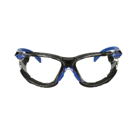 3M Solus Safety Glasses 1000 Series Scotchgard Anti-Fog Clear Lens Blue/Black Frame Removable Foam Gasket and Strap (27189) (7100079186)  - (20Pack)