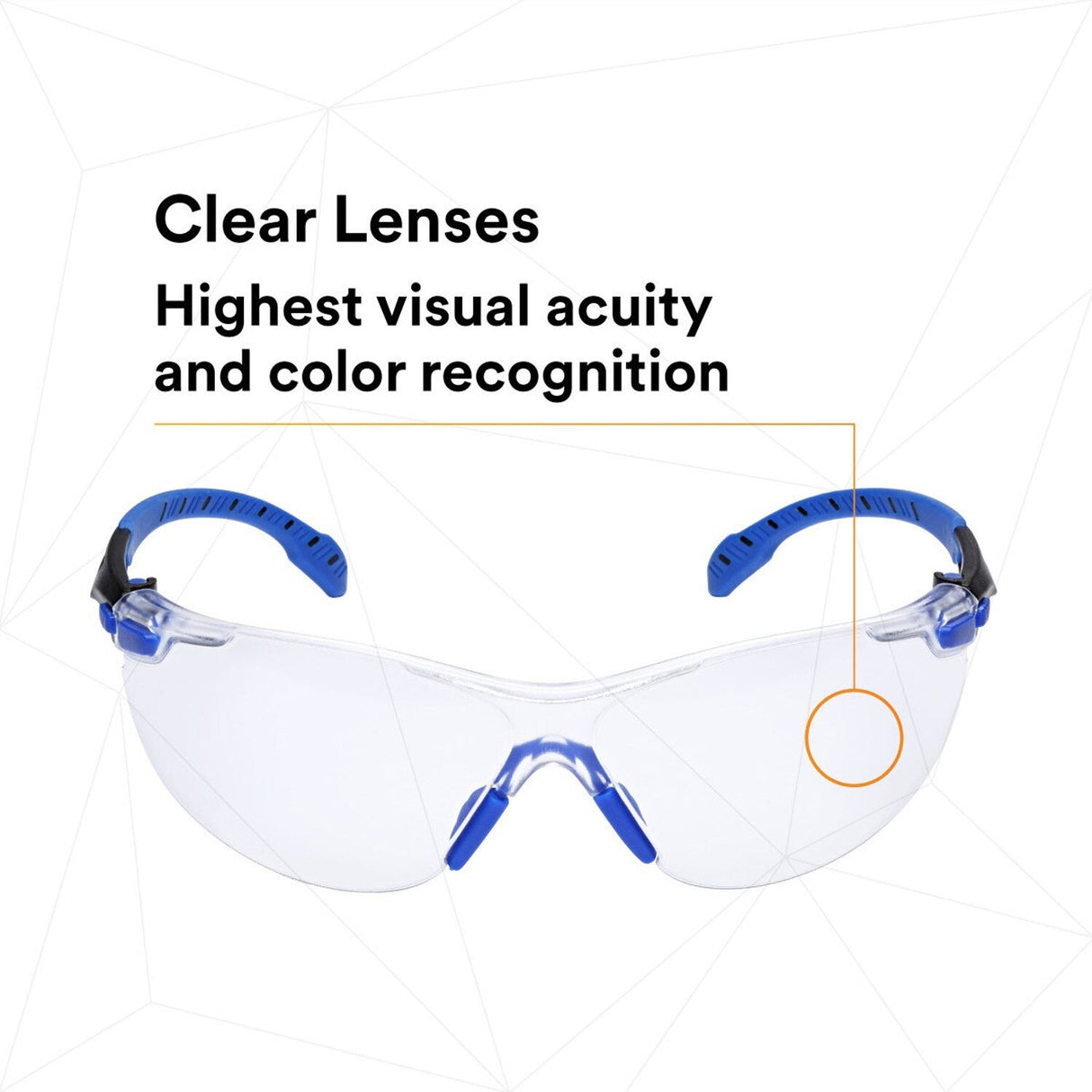3M Solus Safety Glasses 1000 Series Scotchgard Anti-Fog Clear Lens Blue/Black Frame Removable Foam Gasket and Strap (27189) (7100079186)  - (20Pack) - 8
