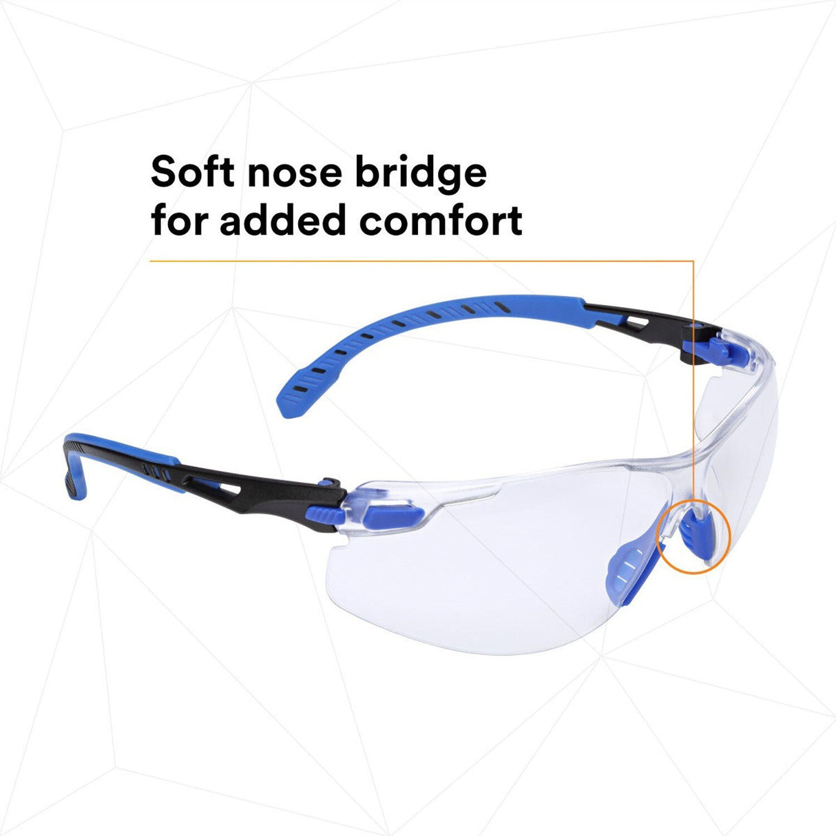 3M Solus Safety Glasses 1000 Series Scotchgard Anti-Fog Clear Lens Blue/Black Frame Removable Foam Gasket and Strap (27189) (7100079186)  - (20Pack) - 10