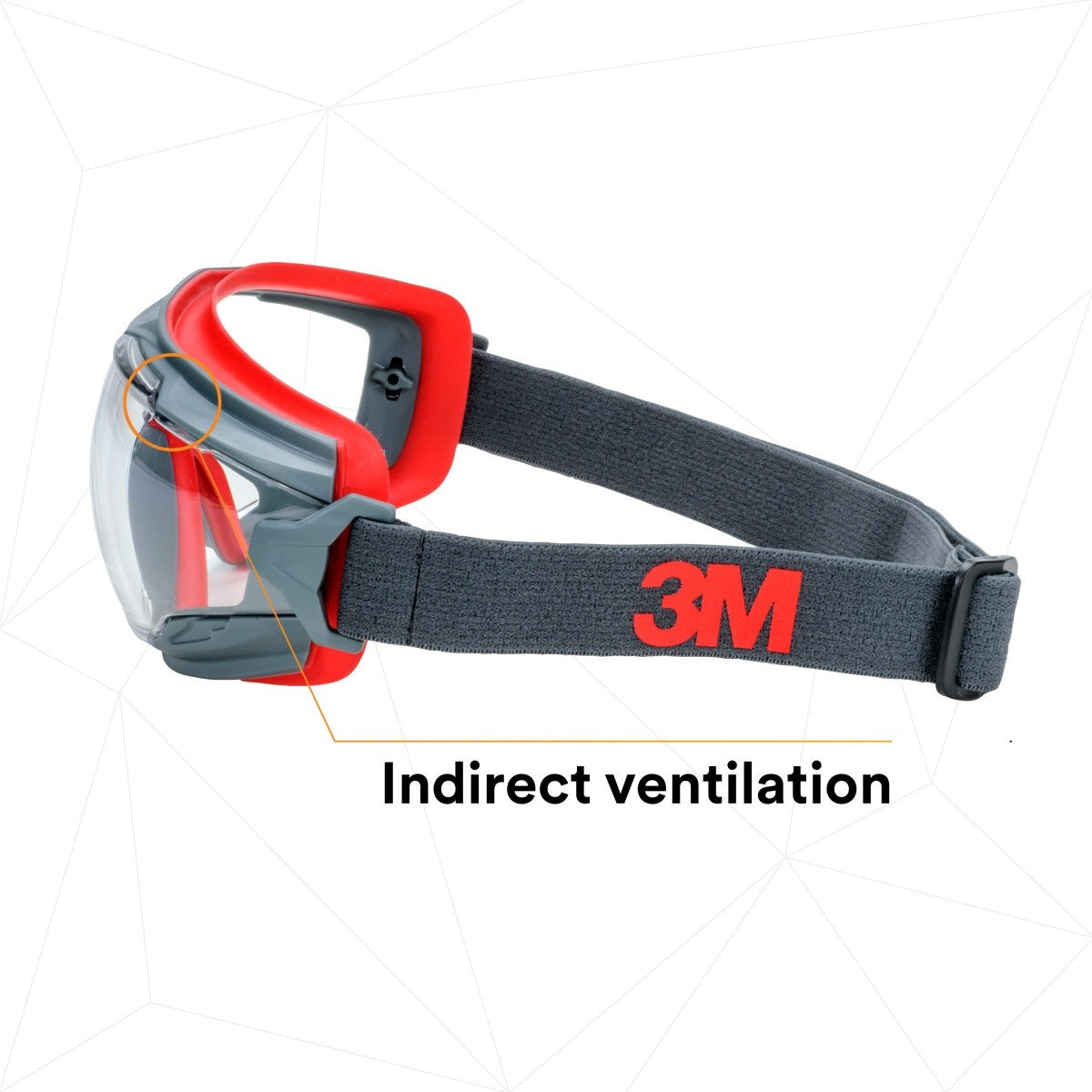 3M GG501SGAF GoggleGear 500 Series Safety Goggles, Clear Lens, Anti-Fog, Indirect Ventilation, Adjustable Cloth Strap, D3/D4 Rated ANSI Z87.1-2015 (7100079187) (1 Pair)  - (10Pack) - 6