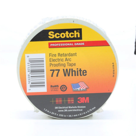 3M 77W-1.5X20FT Scotch Fire Retardant Electric Arc Proofing Tape 77W, 1-1/2 in x 20 ft, White Gray (7100080070)  - (10Pack) - 8