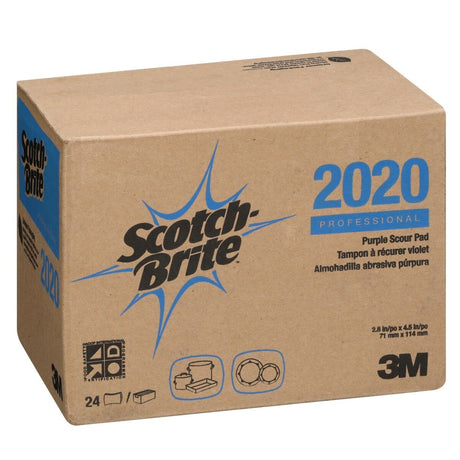 3M Scotch-Brite Purple Scouring Pad 2020, 2-13/16 in x 4-1/2 in (7100080174) (24 Pack) - 4