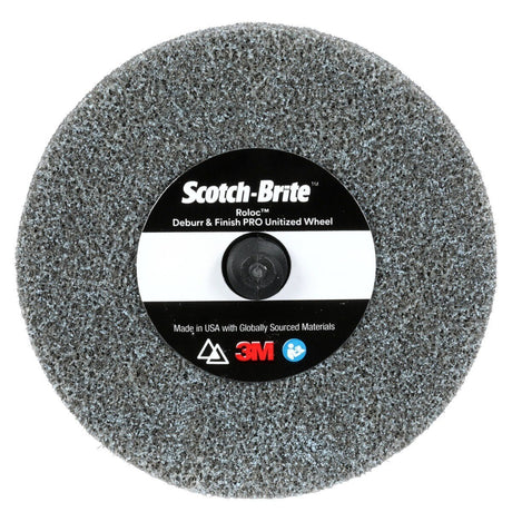 3M DP-UR Scotch-Brite Roloc Deburr & Finish PRO Unitized Wheel, 6C Medium+, TR, 3 in x 1/8 in (7100081366) (40 Pack)