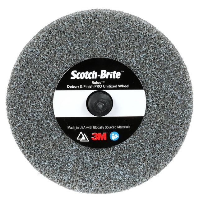 3M DP-UR Scotch-Brite Roloc Deburr & Finish PRO Unitized Wheel, 6C Medium+, TR, 3 in x 1/8 in (7100081366) (40 Pack)