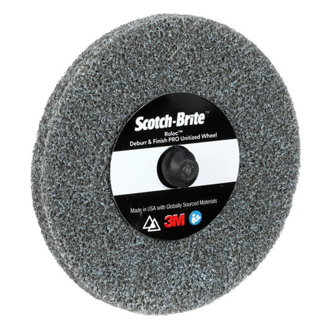 3M DP-UR Scotch-Brite Roloc Deburr & Finish PRO Unitized Wheel, 6C Medium+, TR, 3 in x 1/8 in (7100081366) (40 Pack) - 3