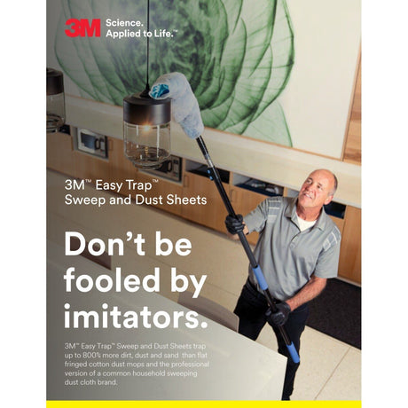 3M Sweep and Dust Sheets, White, 8 in x 6 in, Disposable Floor Duster for Dry or Wet Surfaces (7100081546) (480 Pack) - 9