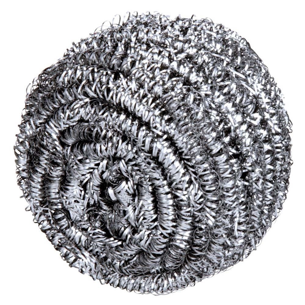 3M 84 Scotch-Brite Stainless Steel Scrubber , heavy-duty metal scrub ball for pots, pans and grills (7100083743)  - (12Pack) - 3
