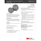 3M 84 Scotch-Brite Stainless Steel Scrubber , heavy-duty metal scrub ball for pots, pans and grills (7100083743)  - (12Pack) - 8