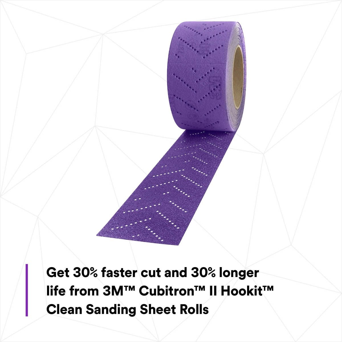 3M 737U Cubitron II Hookit Clean Sanding Abrasive Sheet Roll, Multi-Hole, 40+, Purple, 70 mm x 8 m (34440) (7100086671)  - (5Pack) - 5