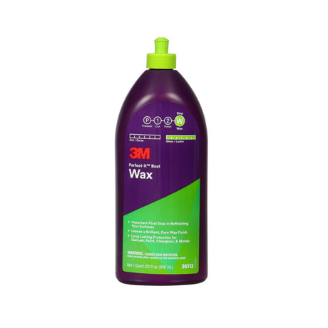 3M 36113 Perfect-It Boat Wax 1 Quart 32 fl oz Carnauba for Gelcoat Paint Fiberglass Metal (7100087468)  - (6Pack)
