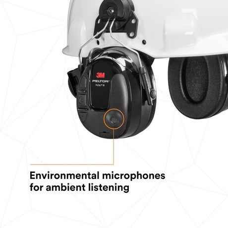 3M MT13H221P3E PELTOR ProTac III Headset, 23 dB NRR, Microphone, 3.5mm, Wireless, Environmental Listening, Professional-Quality Hearing Protection, Hard Hat Attached, Black (7100088423)  - (10Pack) - 3