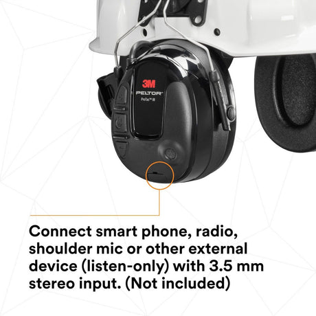 3M MT13H221P3E PELTOR ProTac III Headset, 23 dB NRR, Microphone, 3.5mm, Wireless, Environmental Listening, Professional-Quality Hearing Protection, Hard Hat Attached, Black (7100088423)  - (10Pack) - 4