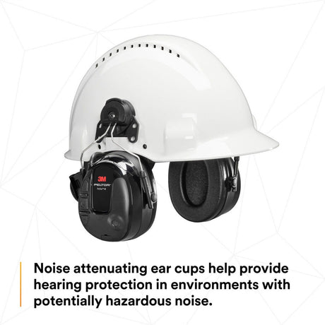 3M MT13H221P3E PELTOR ProTac III Headset, 23 dB NRR, Microphone, 3.5mm, Wireless, Environmental Listening, Professional-Quality Hearing Protection, Hard Hat Attached, Black (7100088423)  - (10Pack) - 7