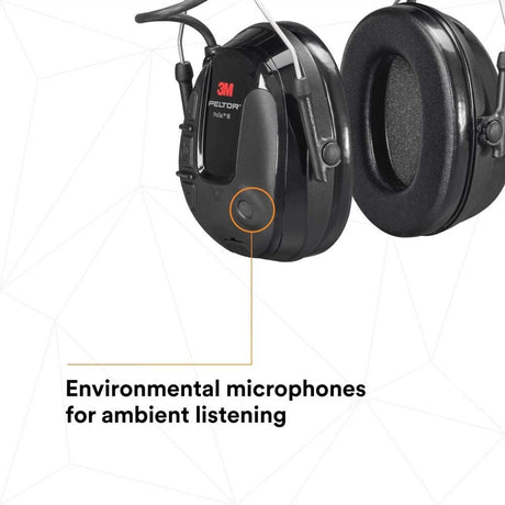 3M MT13H221A ProTac III Electronic Hearing Protector Headset with 3.5 mm External Audio Input and Environmental Listening, Headband, Black (7100088424) - 6
