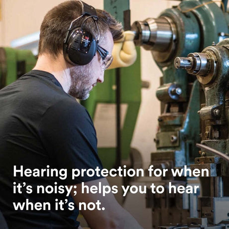 3M MT13H221A ProTac III Electronic Hearing Protector Headset with 3.5 mm External Audio Input and Environmental Listening, Headband, Black (7100088424) - 9