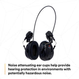3M MT13H220P3E PELTOR ProTac III Slim Hard Hat Mounted Electronic Hearing Protector with 3.5mm Input Black (7100088455) - 3