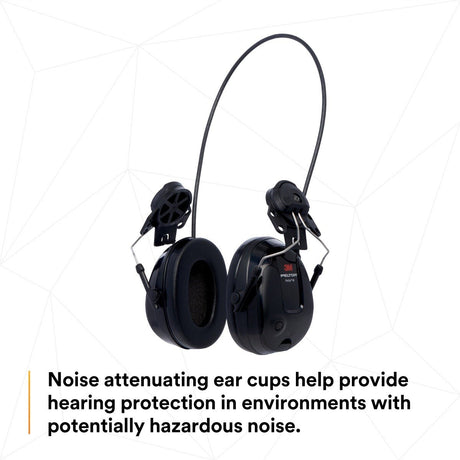 3M MT13H220P3E PELTOR ProTac III Slim Hard Hat Mounted Electronic Hearing Protector with 3.5mm Input Black (7100088455)  - (10 Pack) - 3