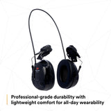 3M MT13H220P3E PELTOR ProTac III Slim Hard Hat Mounted Electronic Hearing Protector with 3.5mm Input Black (7100088455)  - (10 Pack) - 4