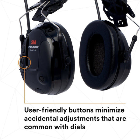 3M MT13H220P3E PELTOR ProTac III Slim Hard Hat Mounted Electronic Hearing Protector with 3.5mm Input Black (7100088455)  - (10 Pack) - 8