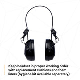 3M MT13H220P3E PELTOR ProTac III Slim Hard Hat Mounted Electronic Hearing Protector with 3.5mm Input Black (7100088455) - 9