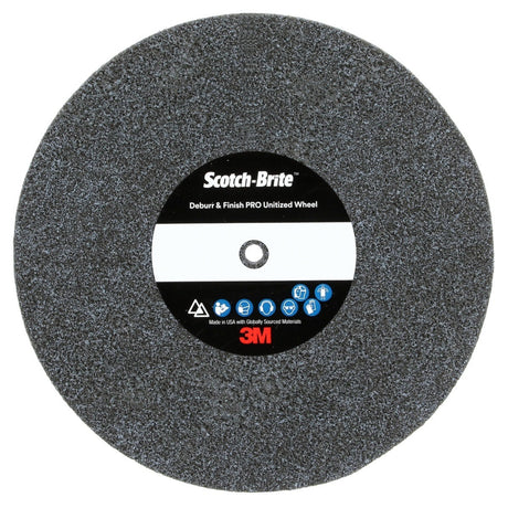 3M DP-UW Scotch-Brite Deburr & Finish PRO Unitized Wheel, 6C Medium+, 6 in x 1/4 in x 1 in (7100088614) (8 Pack)