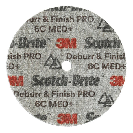 3M DP-UW Scotch-Brite Deburr & Finish PRO Unitized Wheel, 6C Medium+, 6 in x 1/4 in x 1 in (7100088614) (8 Pack) - 3