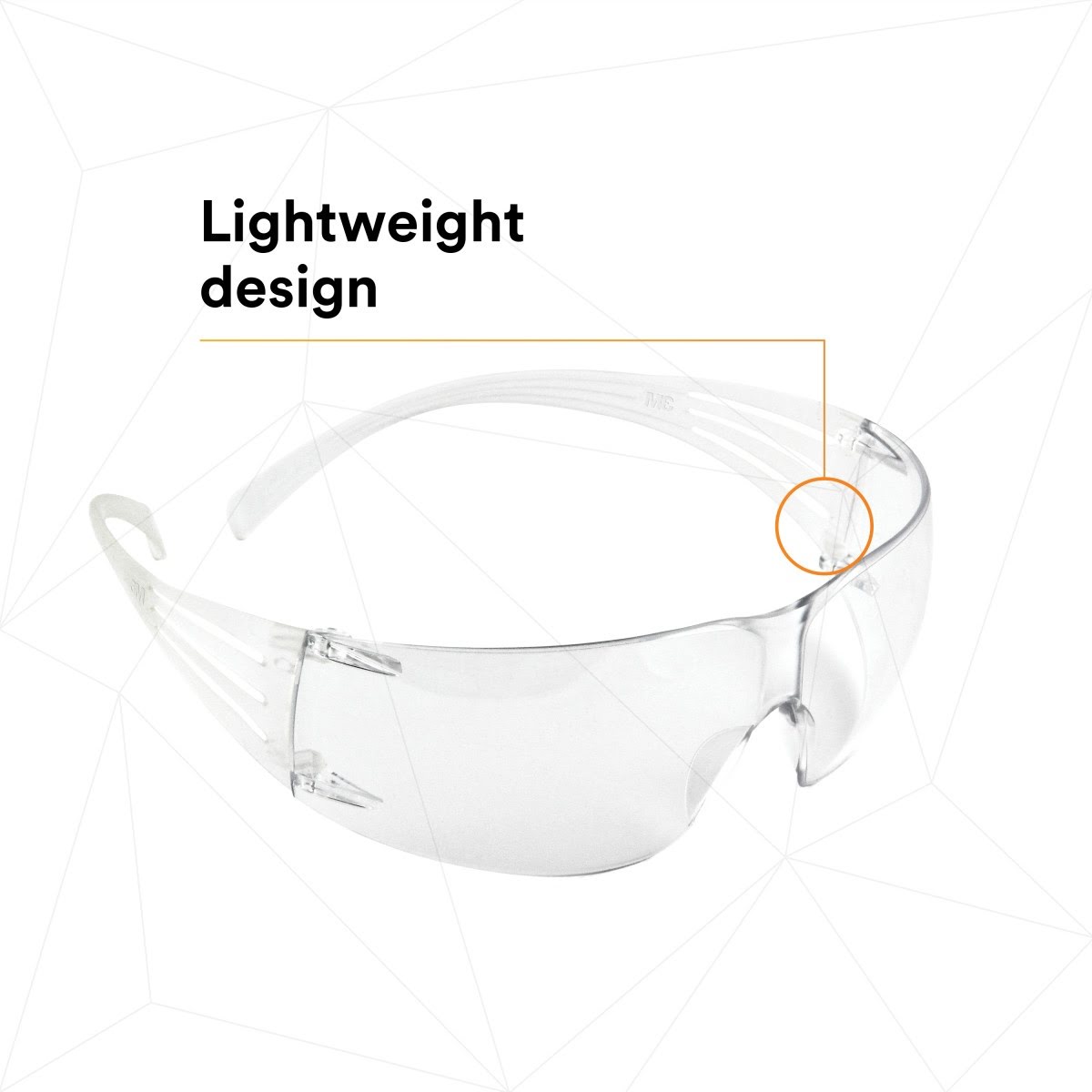 3M SF201AF SecureFit Safety Glasses, ANSI Z87, Anti Fog Plus Anti Scratch Clear Lens, Clear Frame, Flexible Temples (7100090435)  - (20Pack) - 5