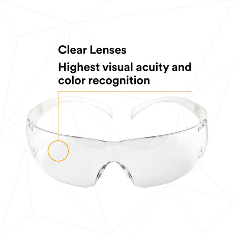 3M SF201AF SecureFit Safety Glasses, ANSI Z87, Anti Fog Plus Anti Scratch Clear Lens, Clear Frame, Flexible Temples (7100090435)  - (20Pack) - 6