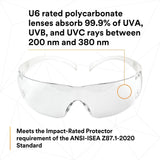 3M SF201AF SecureFit Safety Glasses, ANSI Z87, Anti Fog Plus Anti Scratch Clear Lens, Clear Frame, Flexible Temples (7100090435)  - (20Pack) - 7