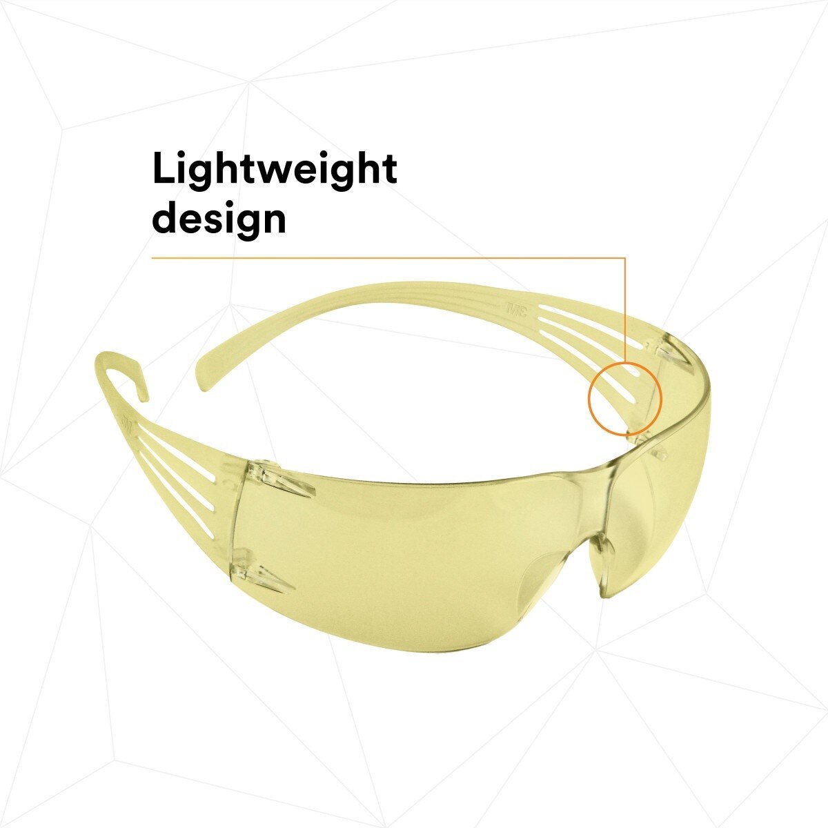 3M SF203AFP SecureFit Safety Glasses, Anti-Fog Plus Anti-Scratch, Amber Lens, Amber Frame, Flexible Temples (7100090617)  - (20 Pack) - 3