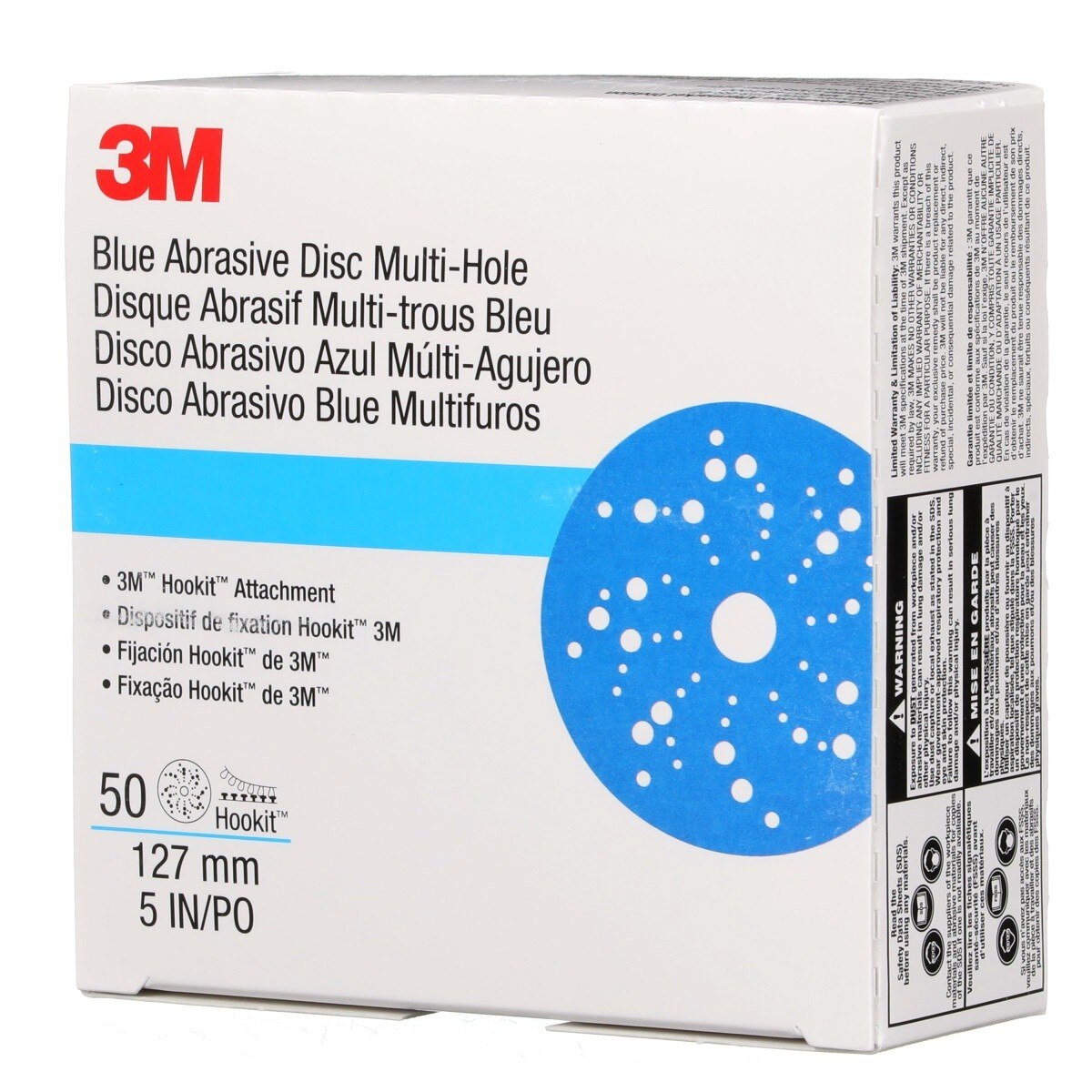 3M 321U 36161 Hookit Blue Abrasive Disc, Multi-hole, 5 in, 180 Grit (7100090978) (200 Pack) - 5