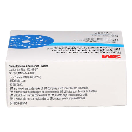 3M 321U 36161 Hookit Blue Abrasive Disc, Multi-hole, 5 in, 180 Grit (7100090978) (200 Pack) - 7