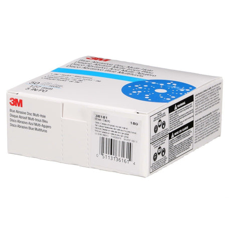 3M 321U 36161 Hookit Blue Abrasive Disc, Multi-hole, 5 in, 180 Grit (7100090978) (200 Pack) - 9