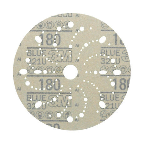 3M 321U 36176 Hookit Blue Abrasive Disc, Multi-Hole, 6 in, 180 Grade (7100091094) (200 Pack) - 2