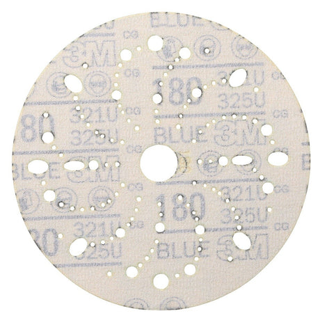 3M 321U 36176 Hookit Blue Abrasive Disc, Multi-Hole, 6 in, 180 Grade (7100091094) (200 Pack) - 6