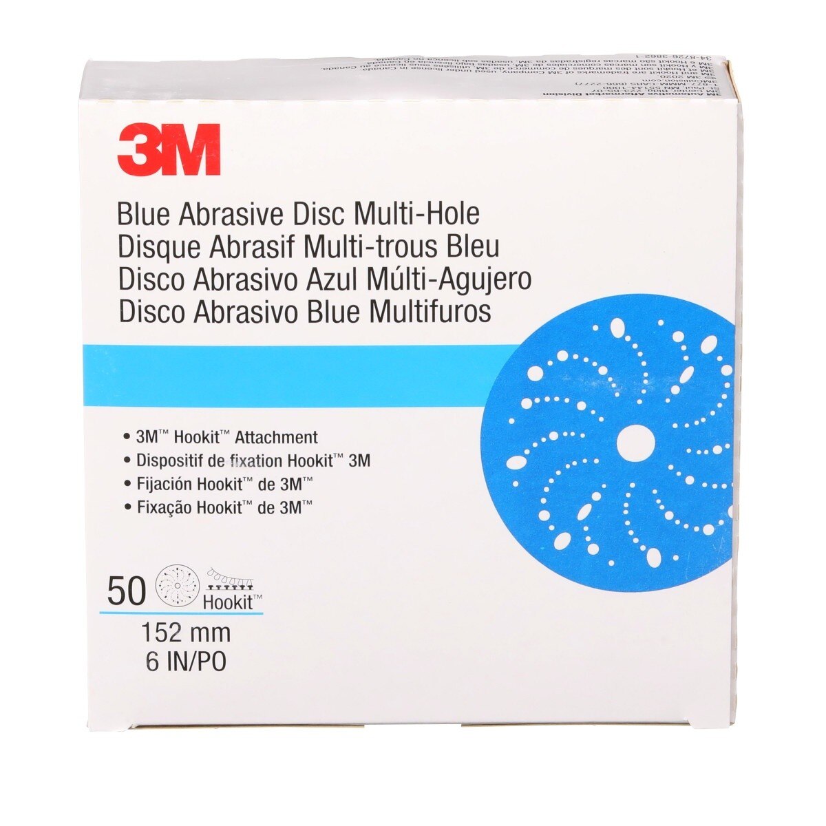 3M 321U 36176 Hookit Blue Abrasive Disc, Multi-Hole, 6 in, 180 Grade (7100091094) (200 Pack) - 8