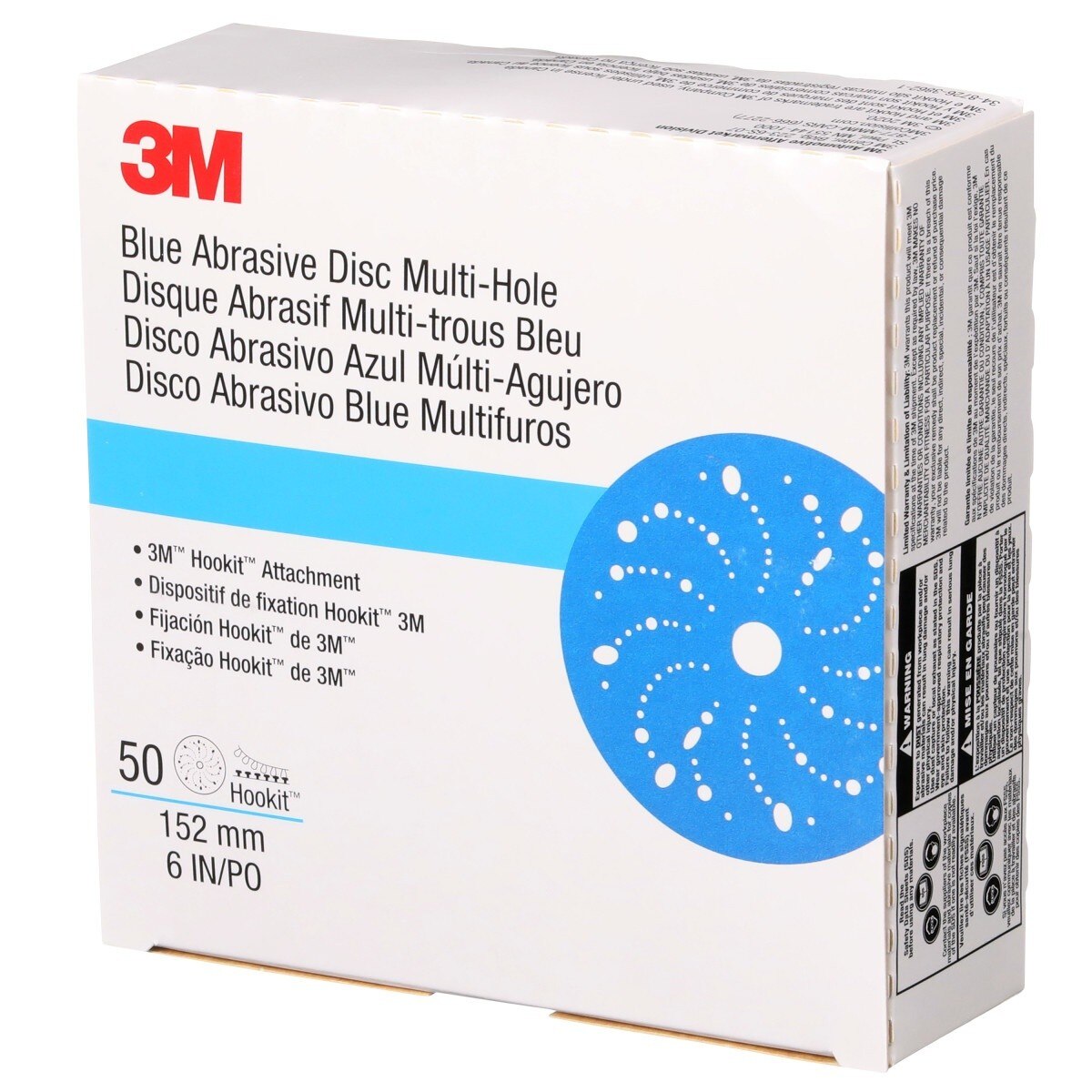 3M 321U 36183 Hookit Blue Abrasive Multi-Hole Disc, 6 in, 600 Grade, Paint and Blend Preparation (7100091110) (200 Pack) - 8